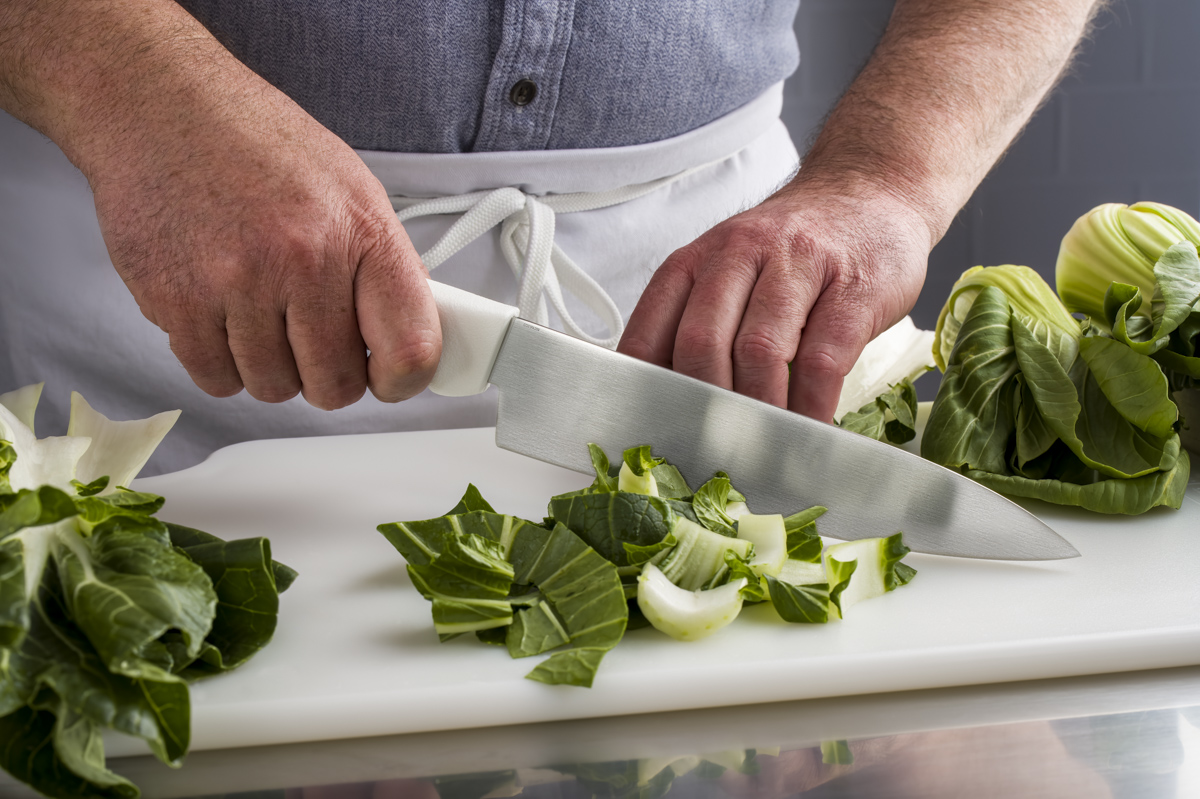Dexter Russell professional chef's knife photographed horizontally for national product catalog — commercial product photography by PROSPEKT Product Works, Phoenix AZ
